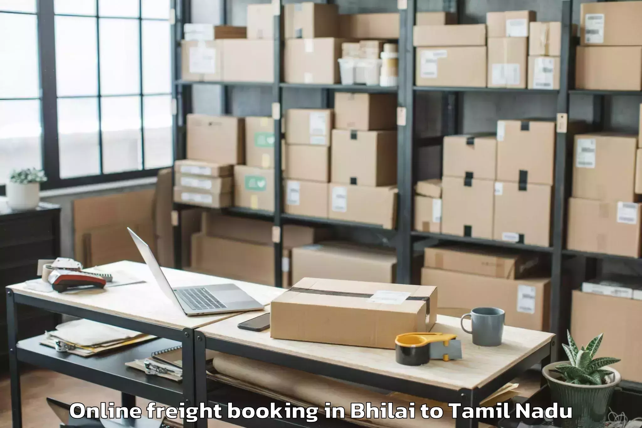 Easy Bhilai to Vettavalam Online Freight Booking Booking